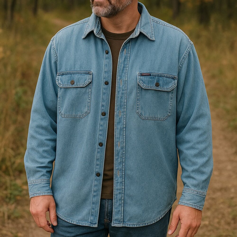 Wolverine Men’s XXL Denim Shirt Jacket | Flannel Lined Heavyweight Workwear Jean